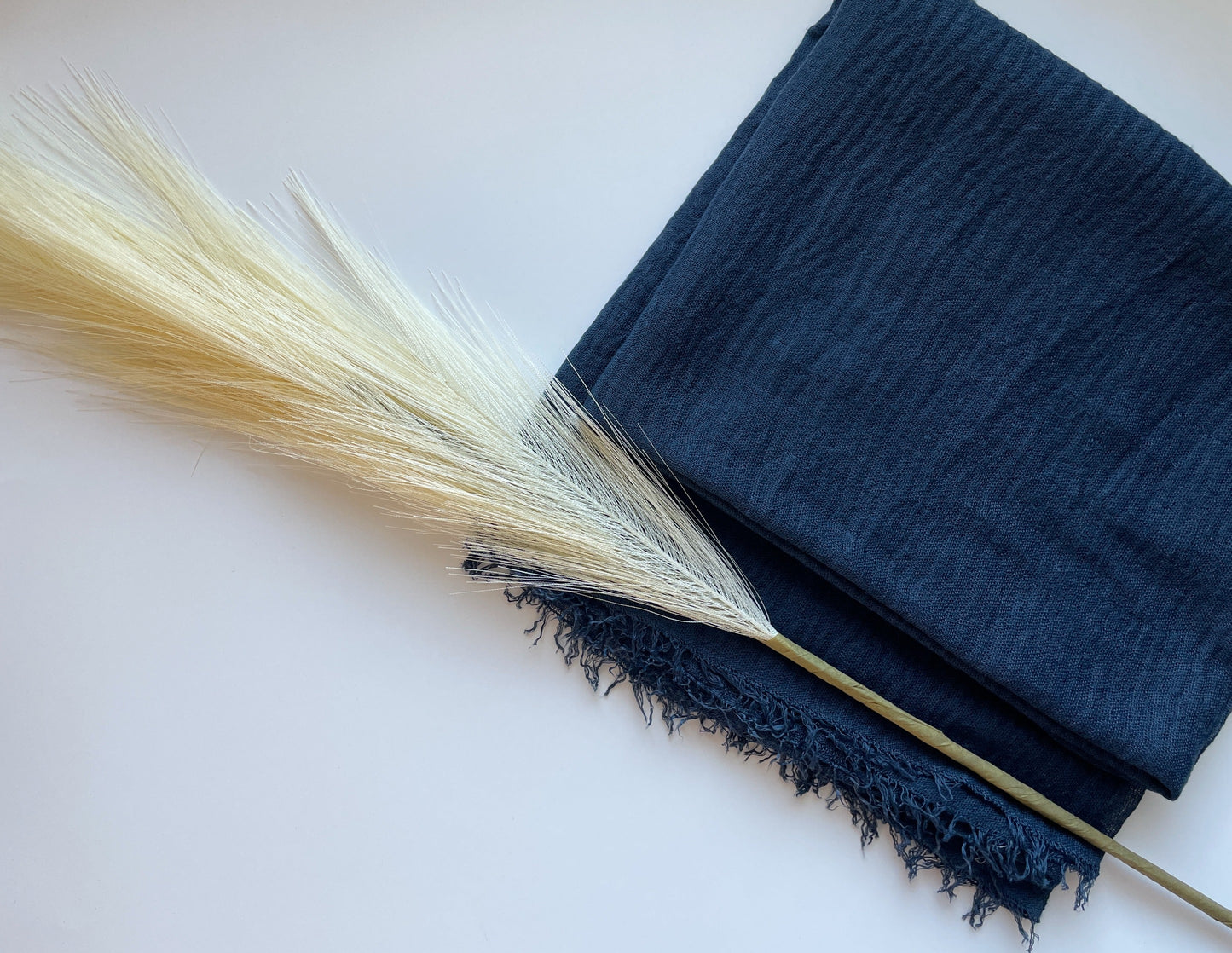 Cotton Crinkle Hijab - Navy