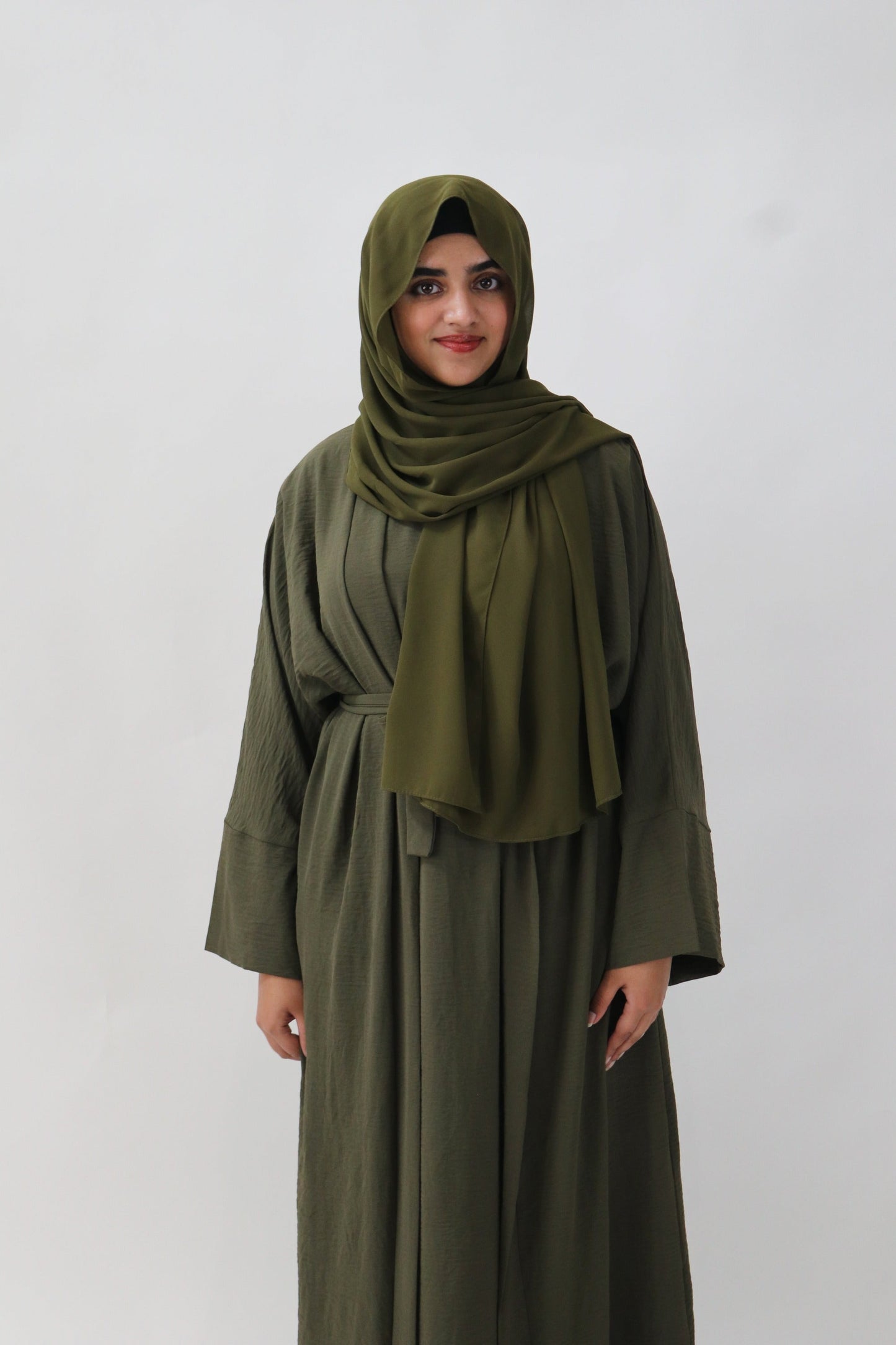 Layla Abaya (With Underslip & Pockets) Olive