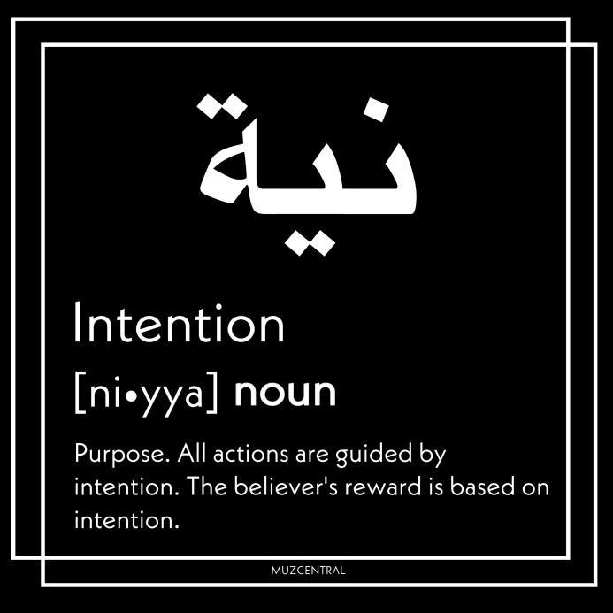 Niyyah - Intention- Black Sticker (Laptop / Phone)