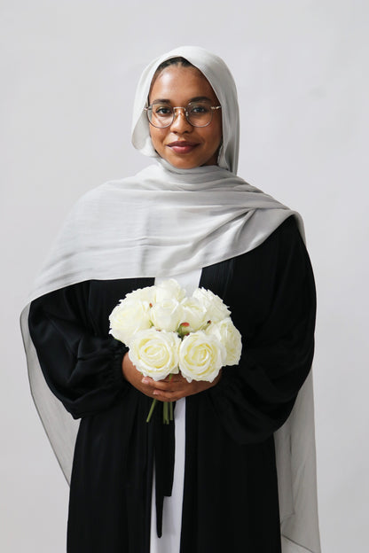 Amina Satin Abaya (With Pockets) Black