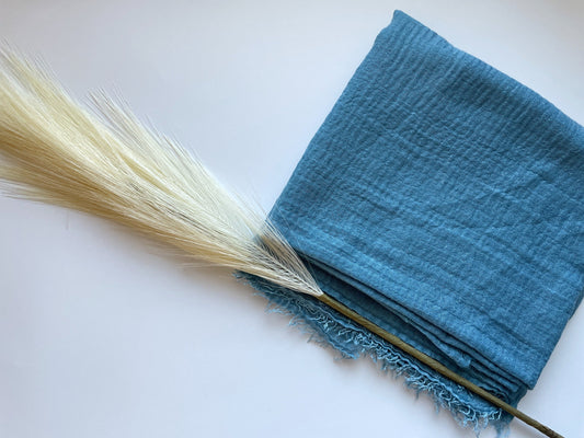Cotton Crinkle Hijab - Cerulean Blue