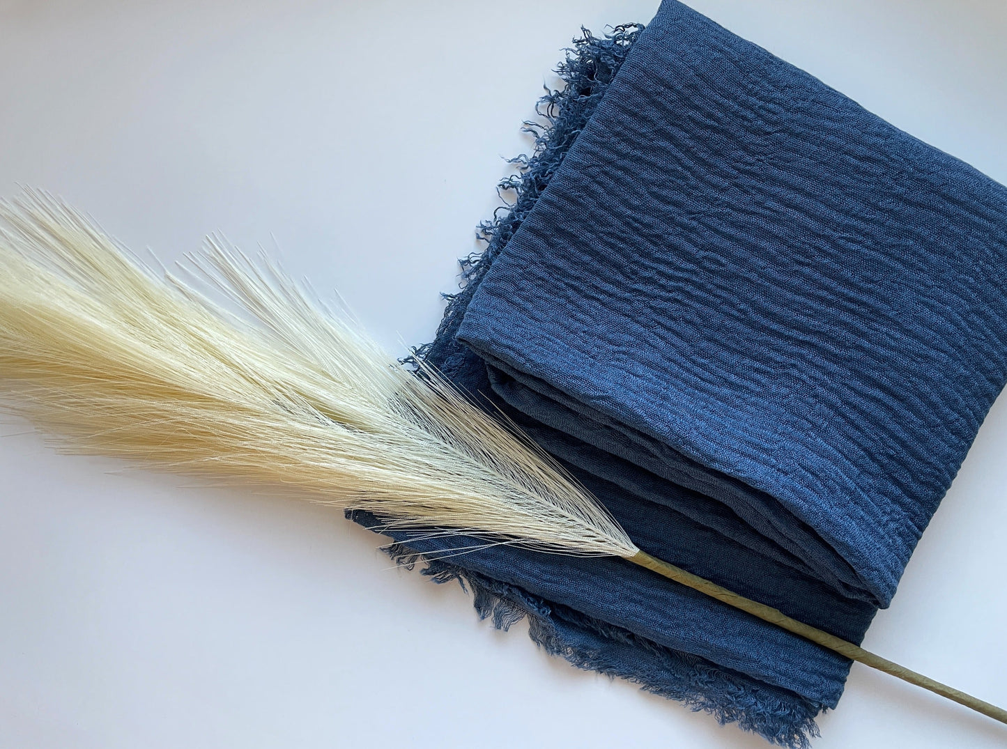Cotton Crinkle Hijab - Denim Navy