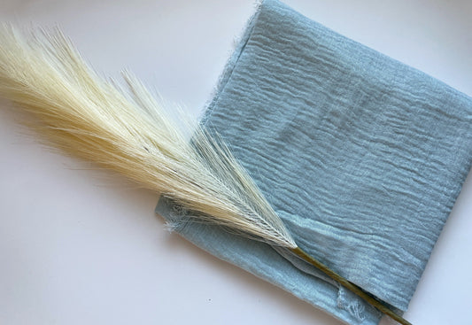 Cotton Crinkle Hijab - Dusty Baby Blue