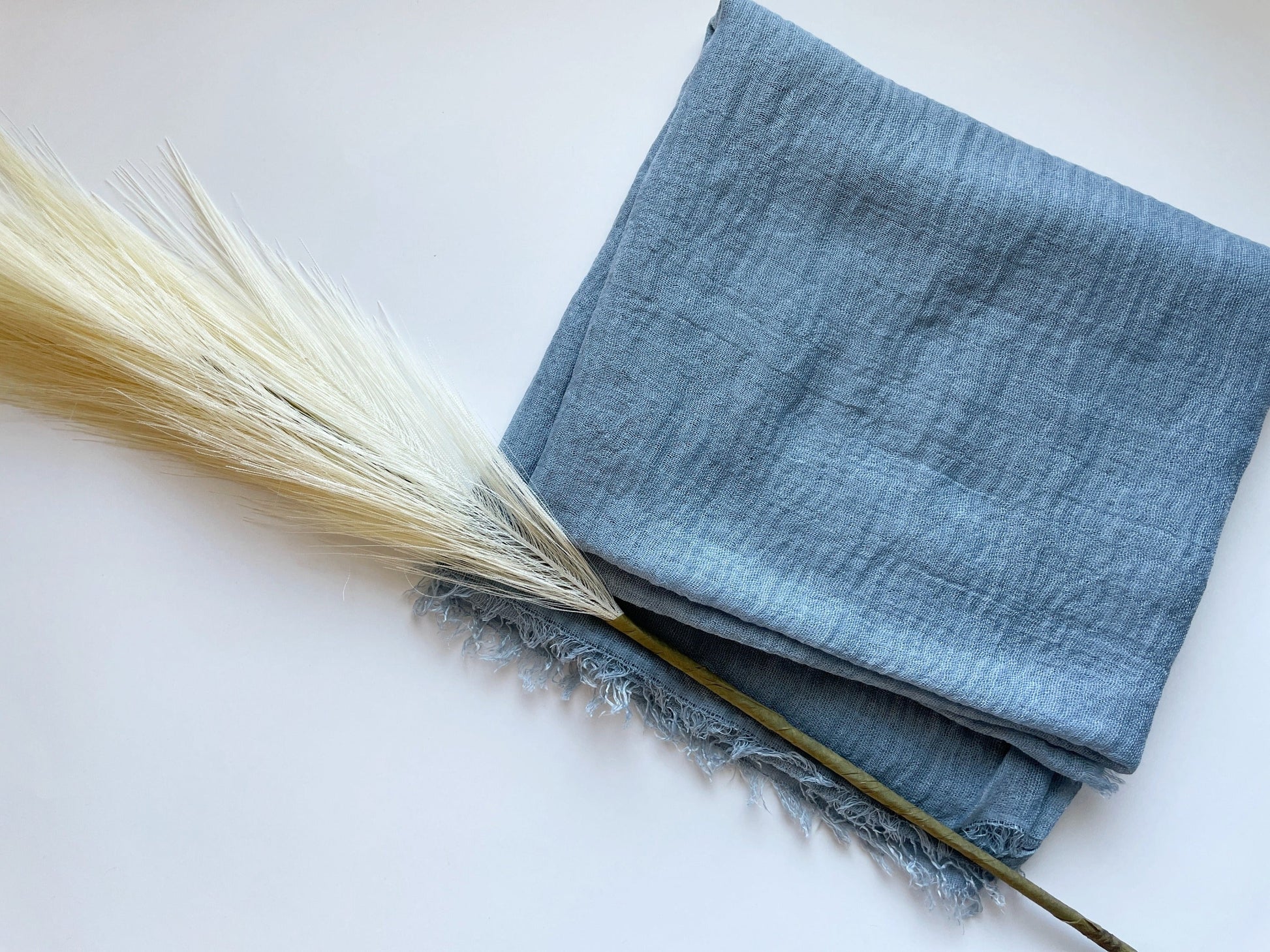 Cotton Crinkle Hijab - Dusty Blue