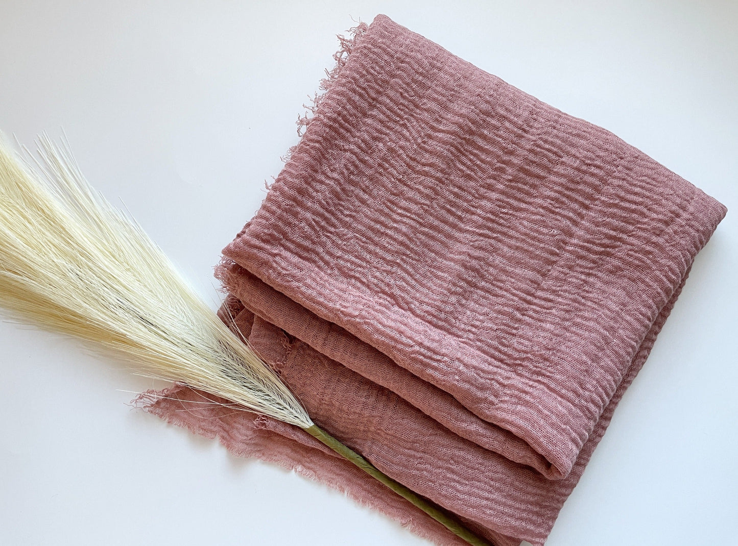 Cotton Crinkle Hijab - Dusty Rose