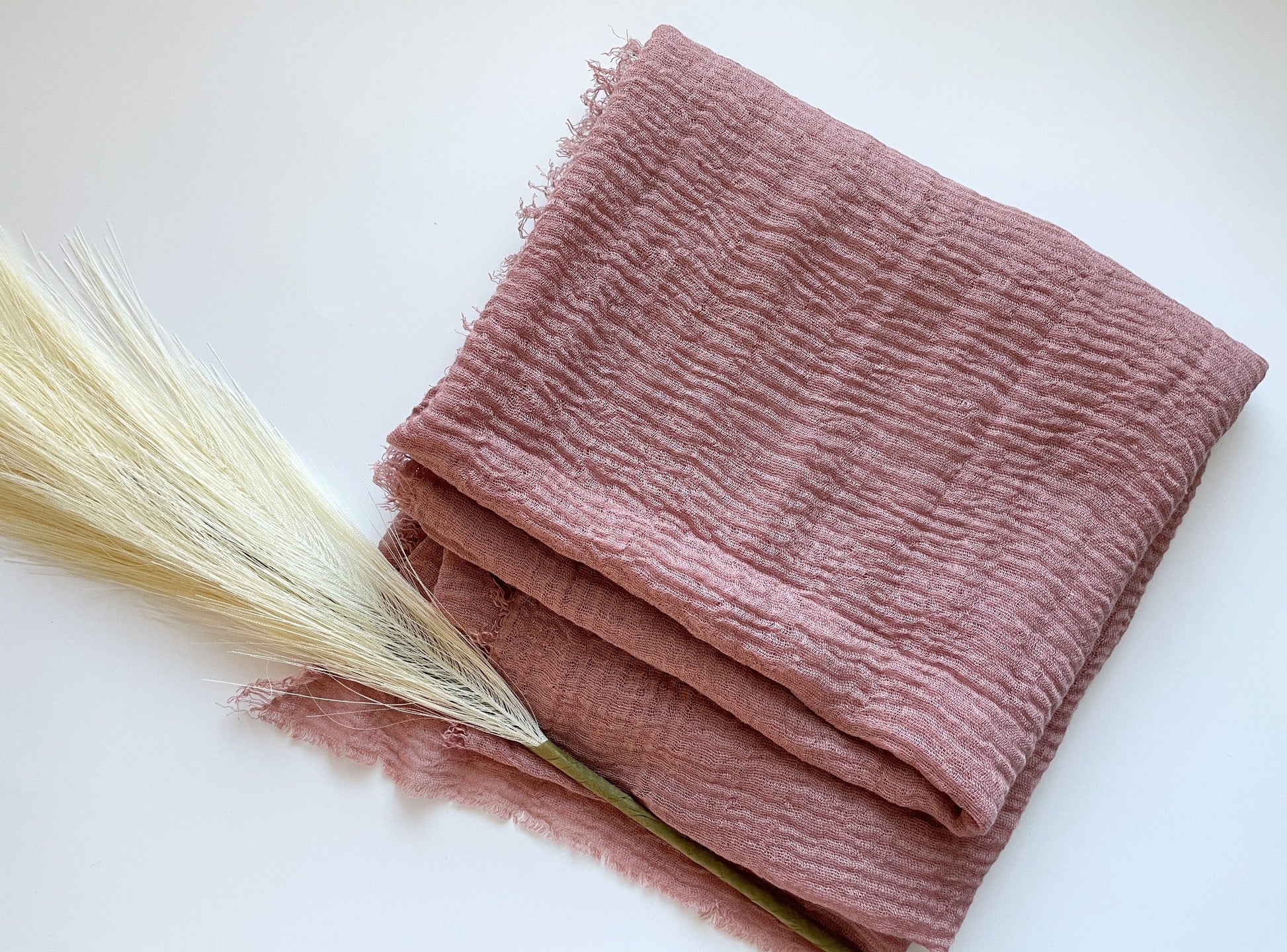 Cotton Crinkle Hijab - Dusty Rose