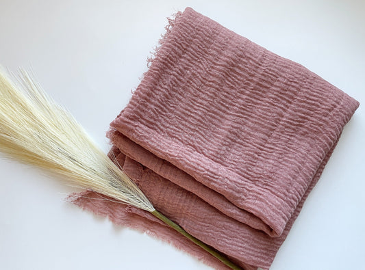 Cotton Crinkle Hijab - Dusty Rose