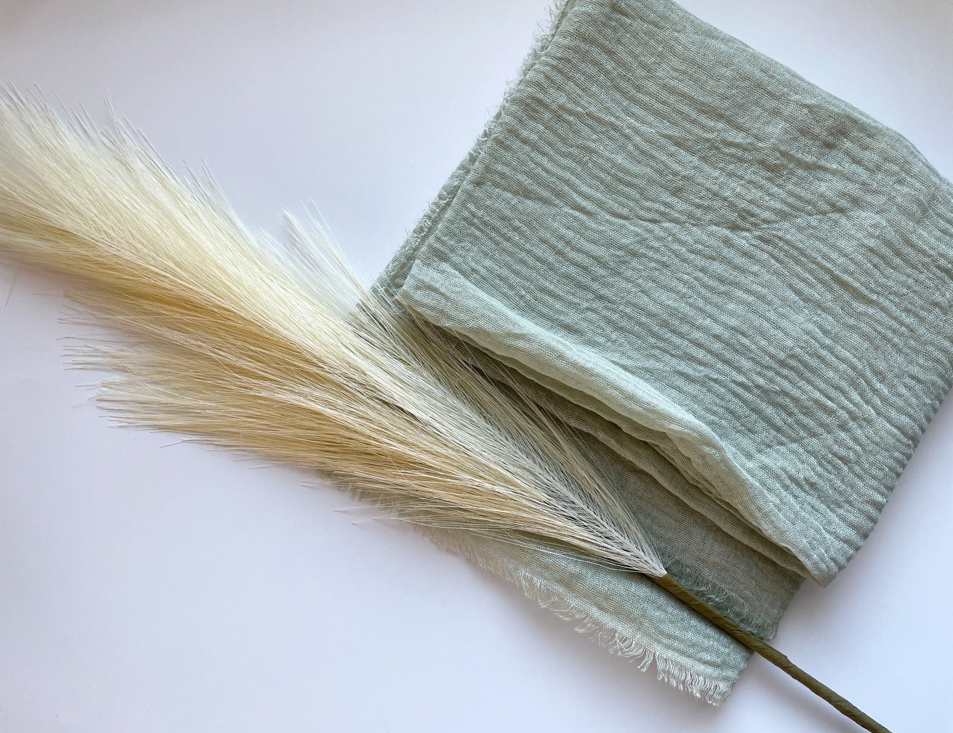 Cotton Crinkle Hijab - Light Sage