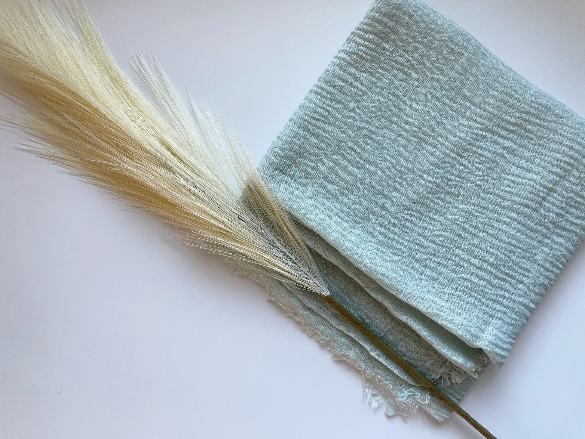 Cotton Crinkle Hijab - Light Smokey Green