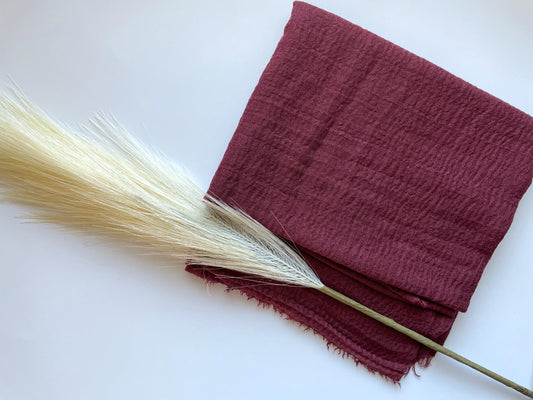 Cotton Crinkle Hijab - Maroon
