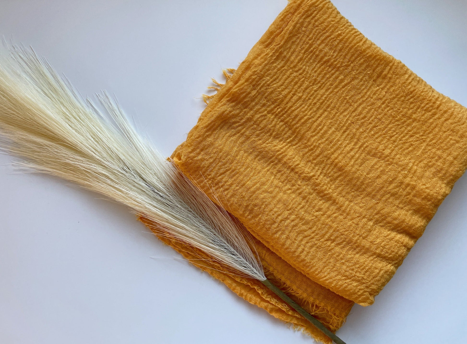 Cotton Crinkle Hijab - Mustard