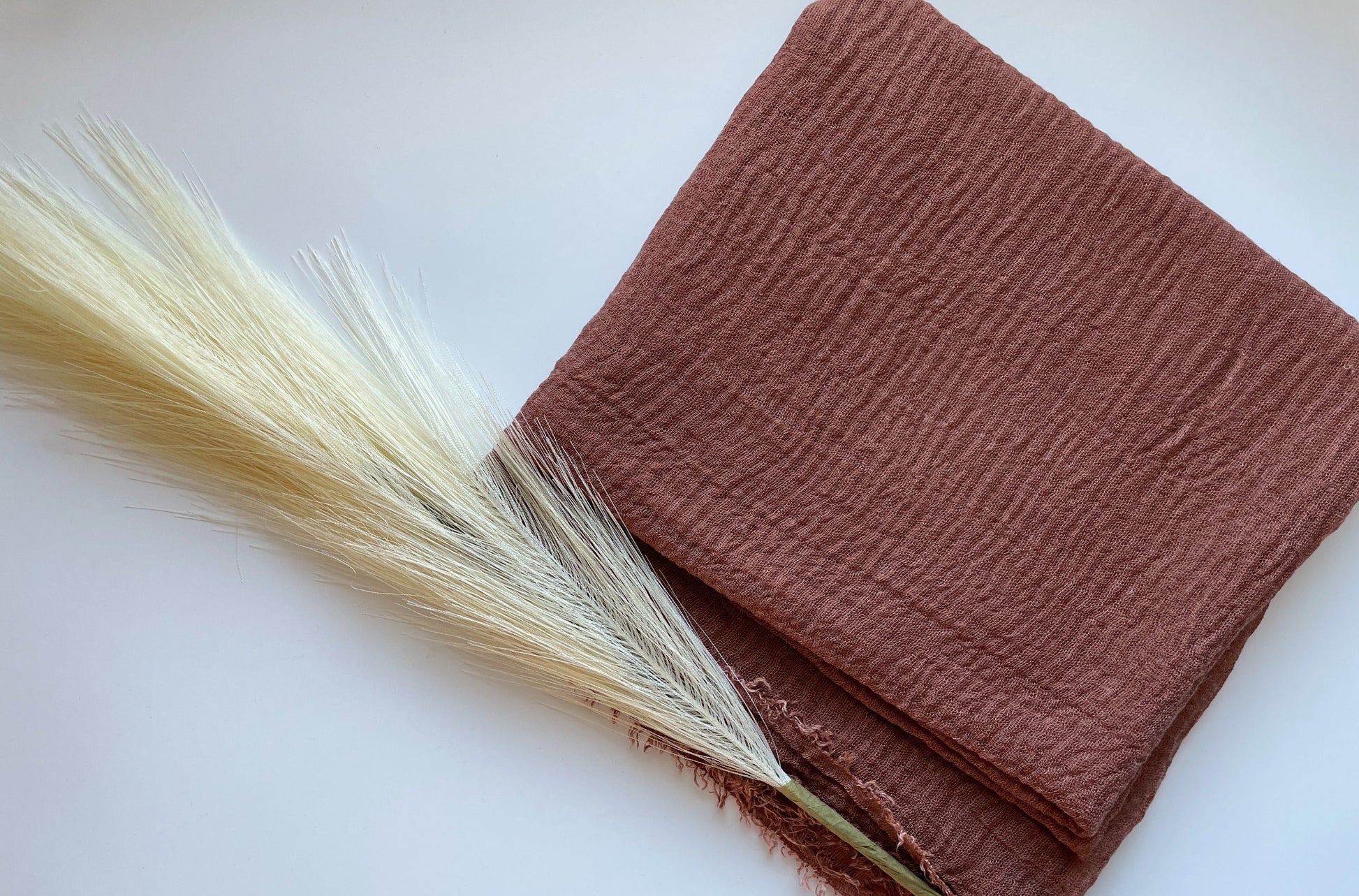 Cotton Crinkle Hijab - Rust