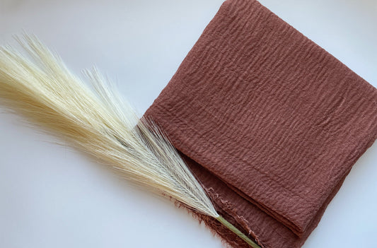 Cotton Crinkle Hijab - Rust
