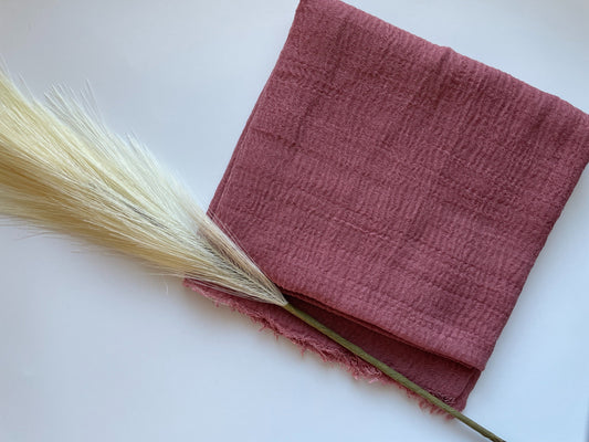 Cotton Crinkle Hijab - Rusty Rose
