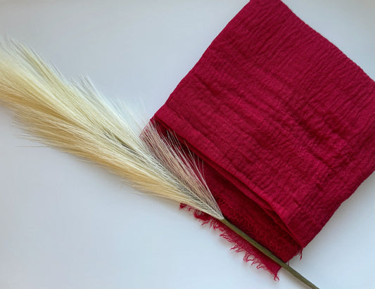 Cotton Crinkle Hijab - Scarlett Red