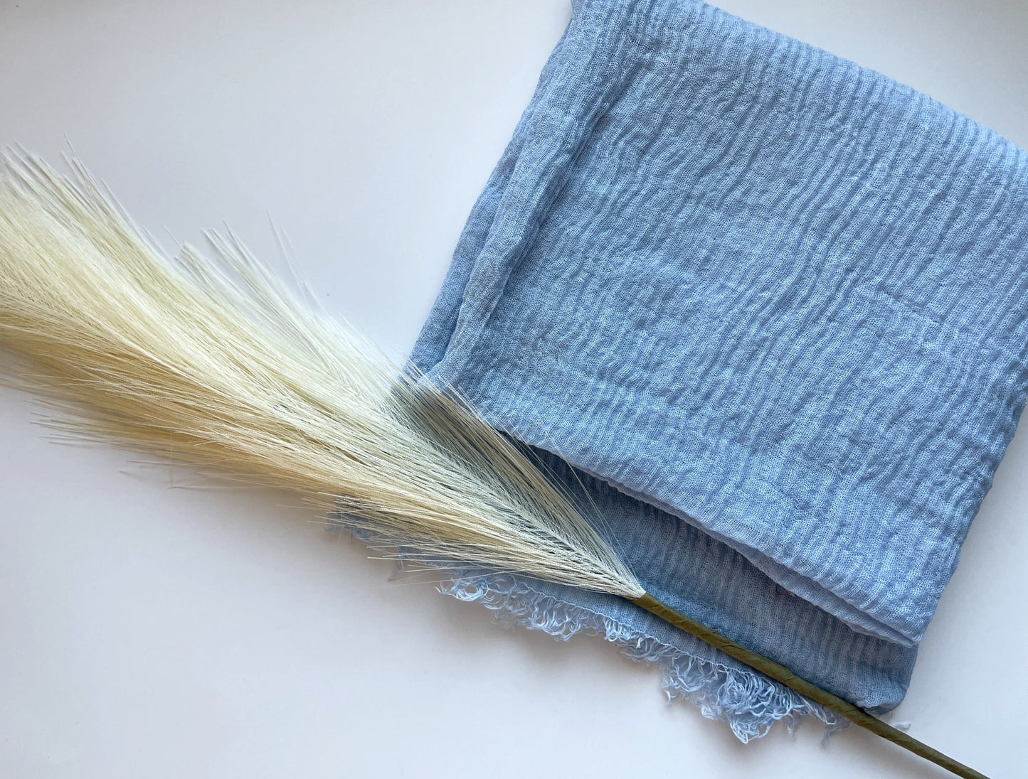 Cotton Crinkle Hijab - Sky Blue