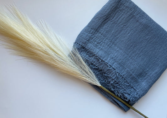 Cotton Crinkle Hijab - Smokey Blue