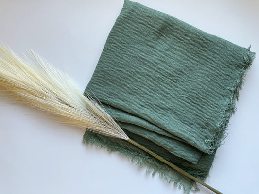 Cotton Crinkle Hijab - Turf Green