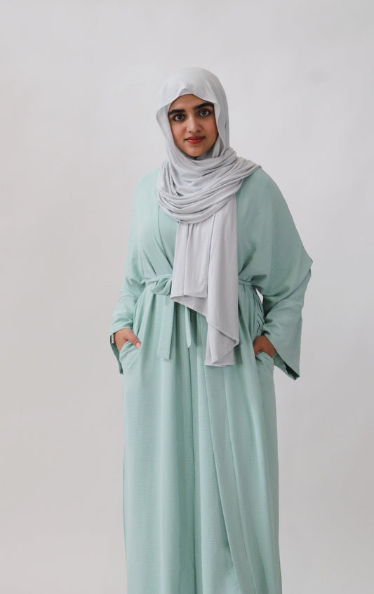 Layla Abaya (With Underslip & Pockets) Mint