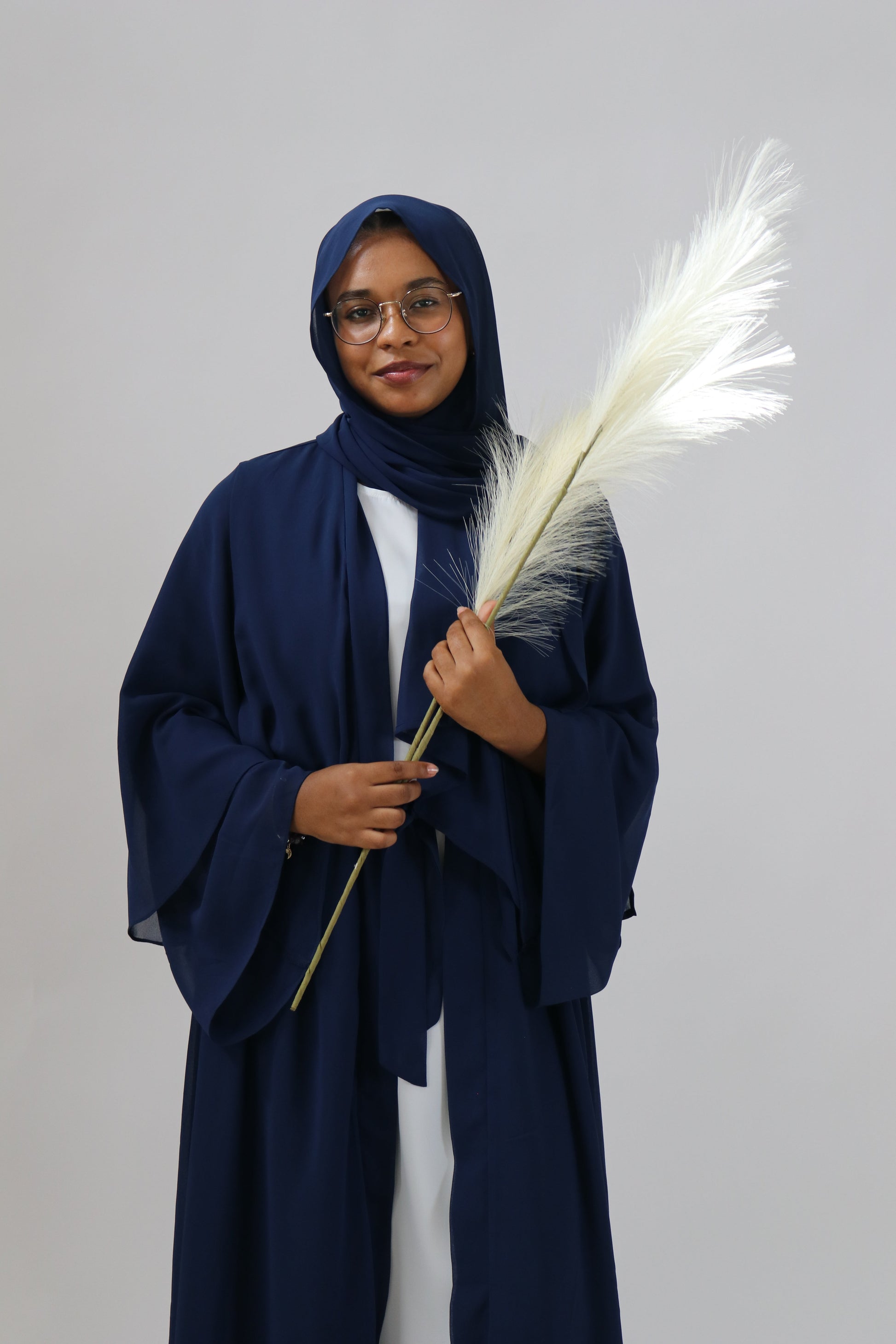 Noor Layered Abaya (With Matching Hijab) Navy