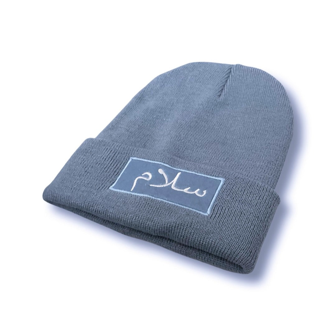 Salaam Beanie - Arabic - Dusty Blue